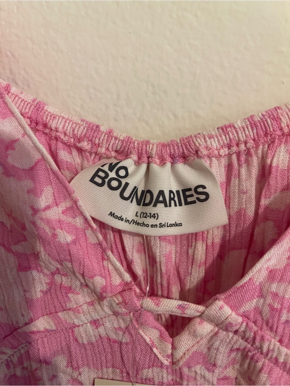 No Boundaries Pink Floral Sundress with White Accents - Picture 2 of 5